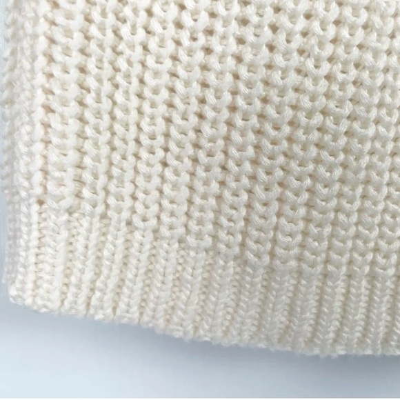 LOFT Ivory Sleeveless Cable Knit Sweater - Picture 3 of 6